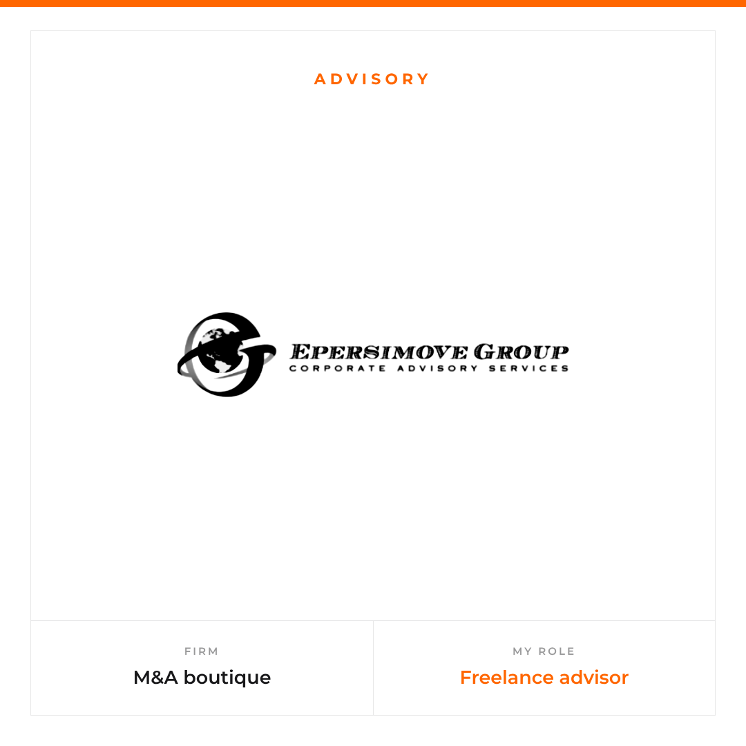 Epersimove Group, M&A boutique, Alexis Hue as freelance advisor