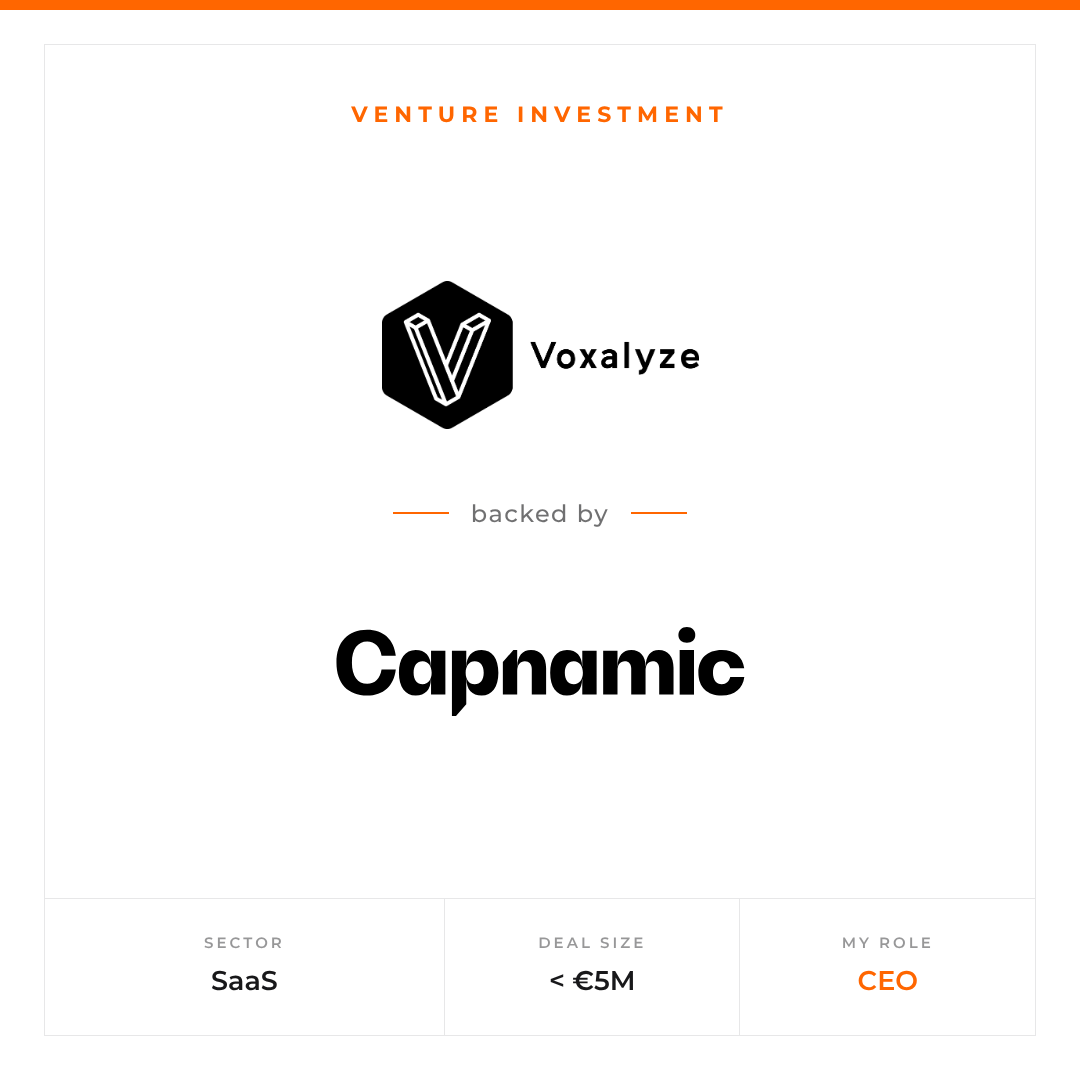 Voxalyze backed by Capnamic, SaaS, under €5M, Alexis Hue as CEO